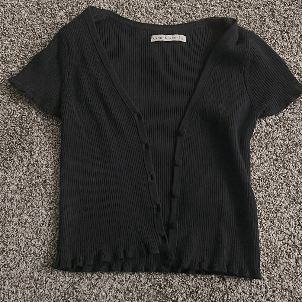 Abercrombie and Fitch XS Short Sleeve Black Cardigan